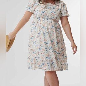 Sweet Salt Square Neck Baby Doll Midi Dress Wild Floral Size 12 - comfy pull on